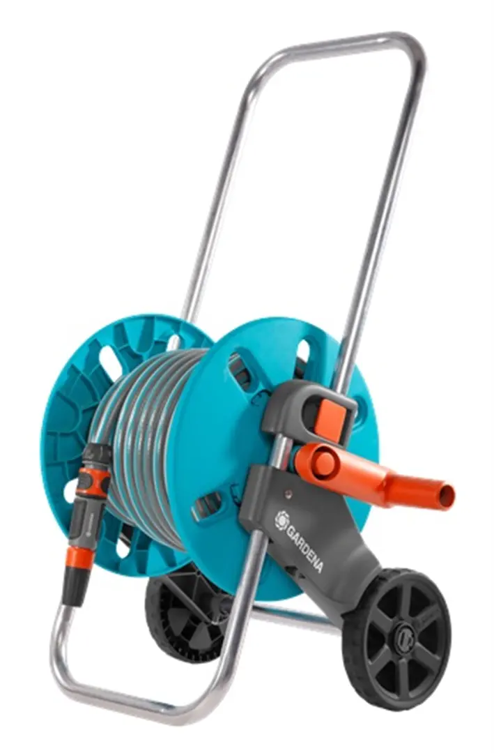 Chariot enrouleur avec tuyau d'arrosage 1/2" et pistolet d'arrosage Gardena CleverRoll S