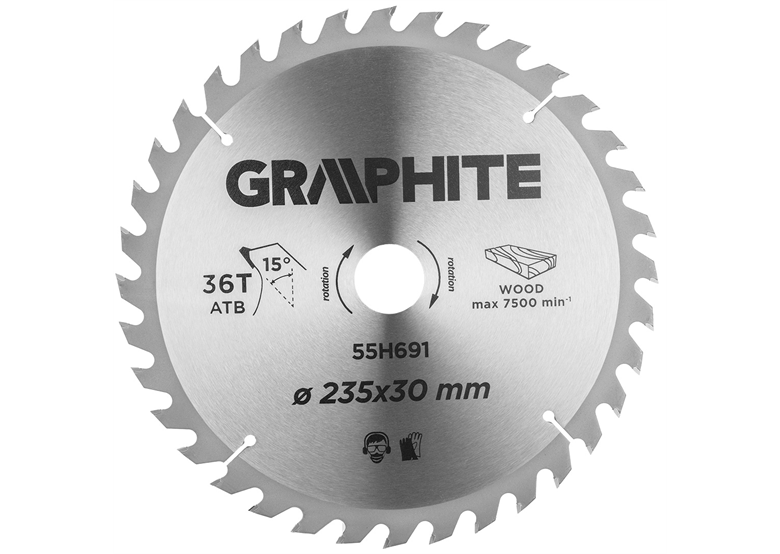 Lame de scie 235x30mm, 36 dents Graphite 55H691
