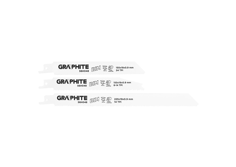 Lames de scie sabre, 3 pcs. Graphite 56H048