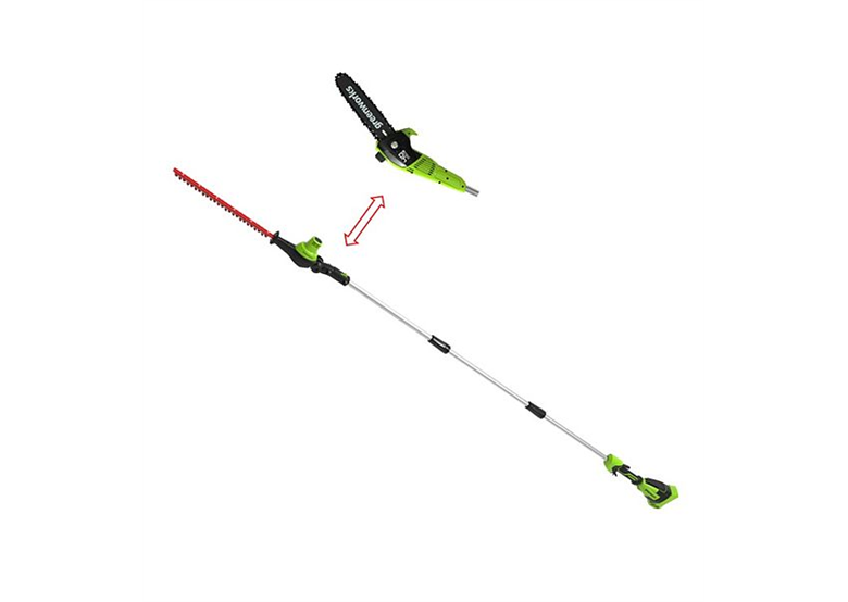 Scie sur perche et taille-haie sur perche Greenworks GD40PSH