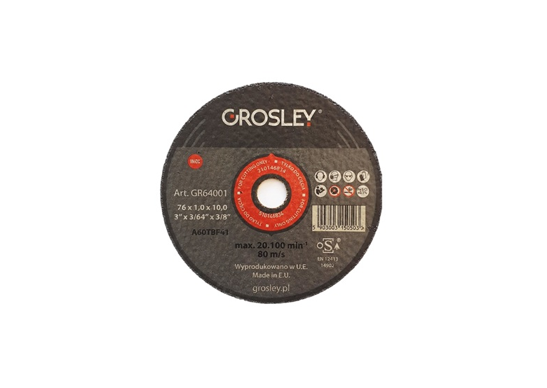 Disque à tronçonner inox 76mm Grosley GR64001