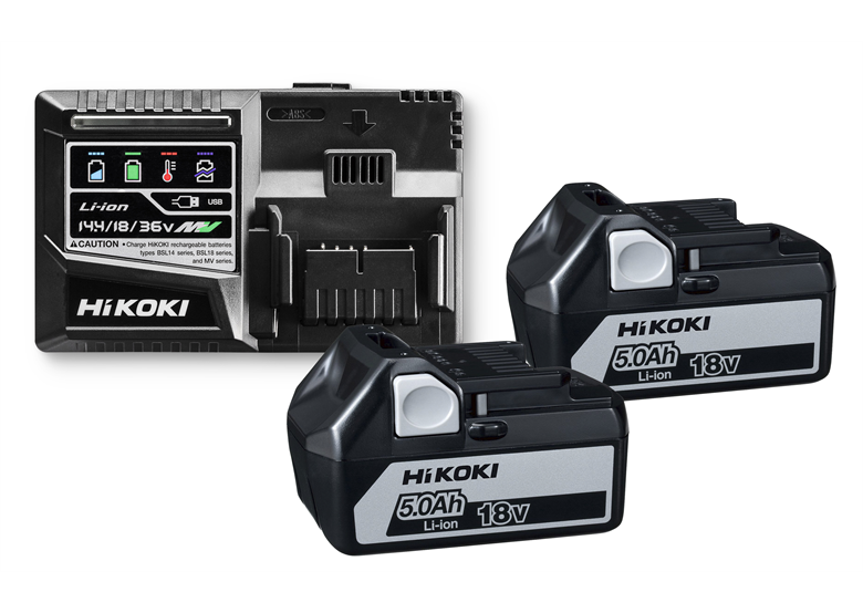  Kit de démarrage 18V: batterie 2x5,0Ah BSL1850 + chargeur UC18YSL3 Hikoki UC18YSL3 WGZ