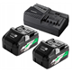 Kit de démarrage 18 V : batterie 2x4,0 Ah BSL36B18X + chargeur UC18YSL3 Hikoki UC18YSL3 WJZ