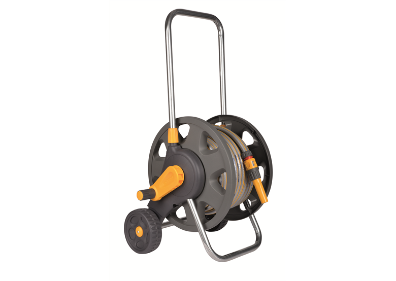 Chariot enrouleur avec tuyau d'arrosage 1/2" et pistolet d'arrosage Hozelock 2432
