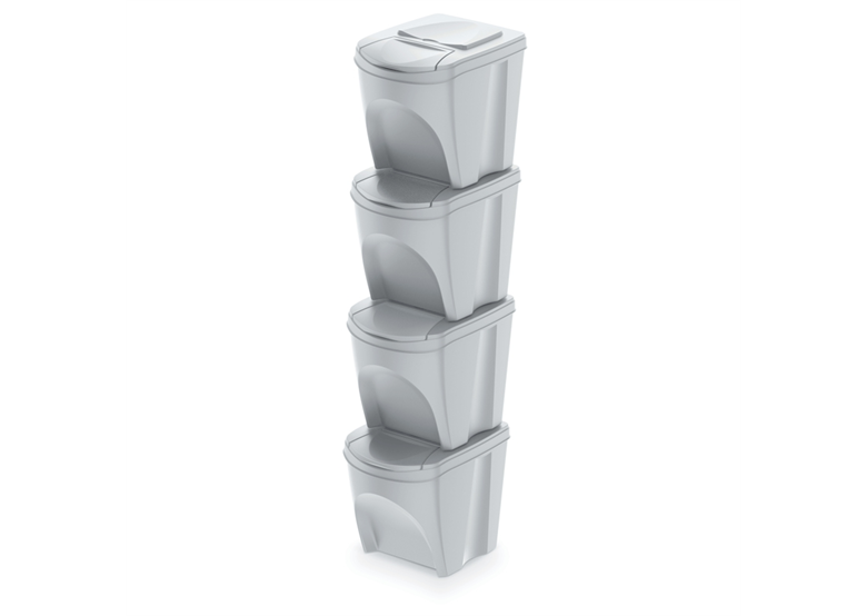 Poubelle tri sélectif SET4 - blanc Keden IKWB25S4-S449