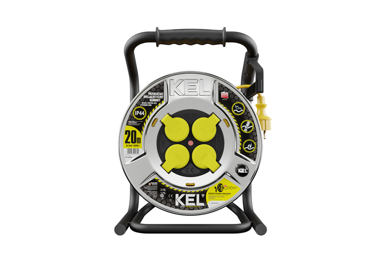 Rallonge électrique avec enrouleur KEL PB-HEAVY/D/K/3X1,5/H07RN-F-żółty