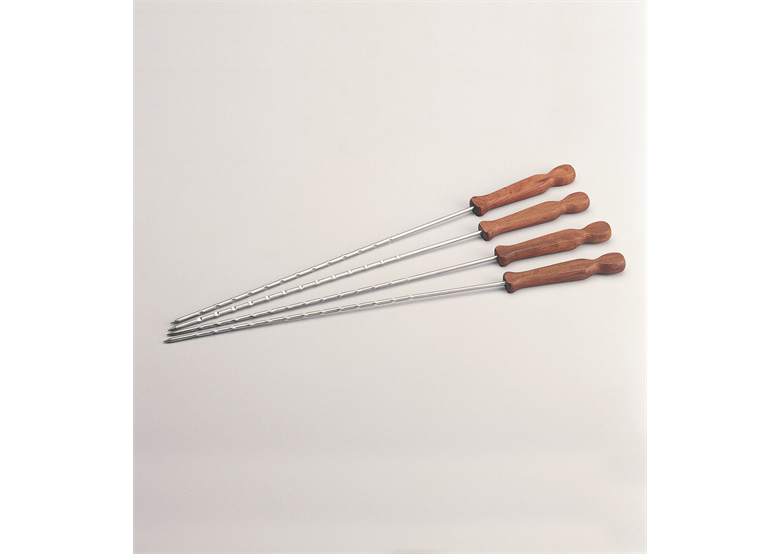 Ensemble de piques pour brochettes, en chrome et avec manche en bois, 4 pièces, 45cm Landmann 0293_LDM