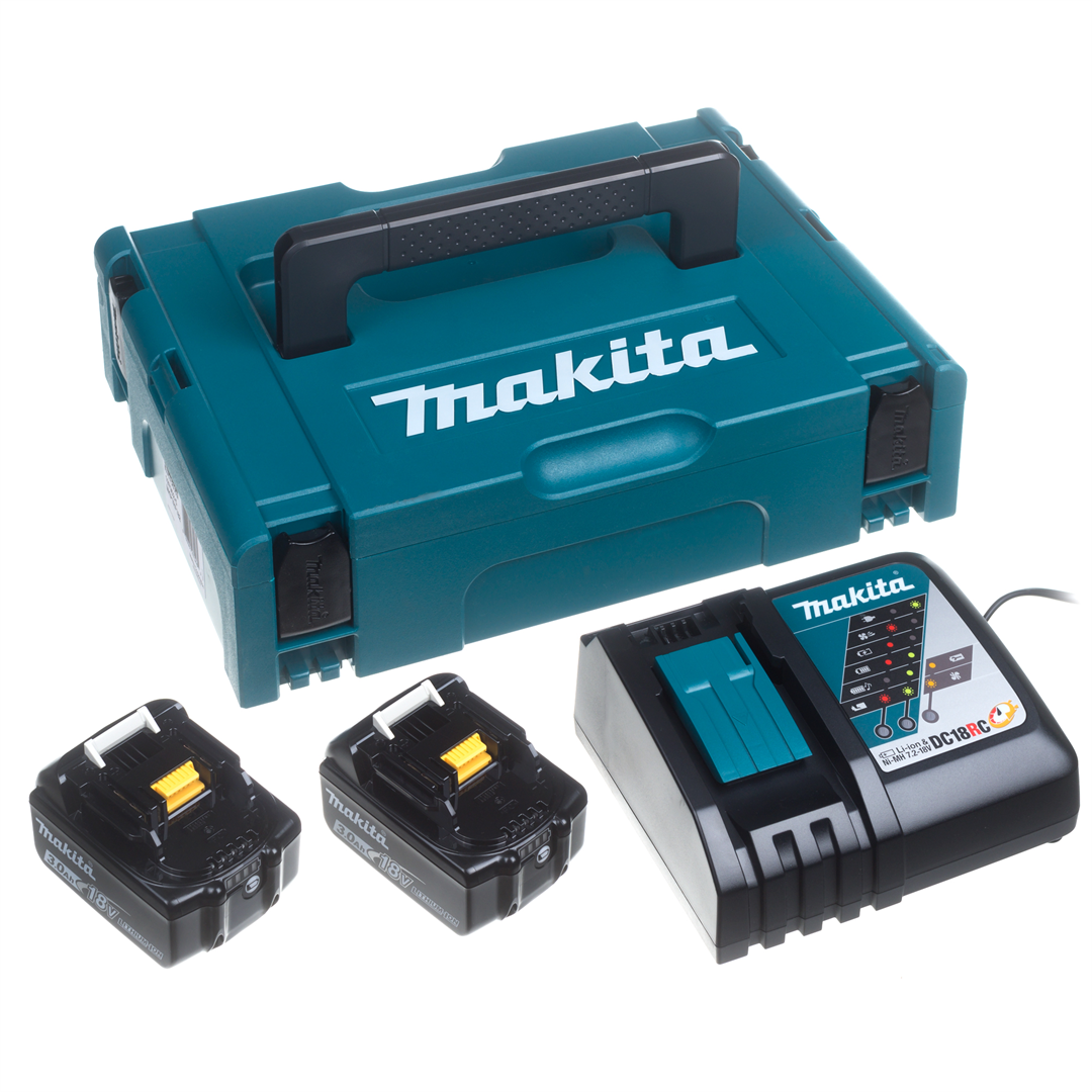 Batteries 18V 3,0Ah (x2) et chargeur Makita 197952-5 