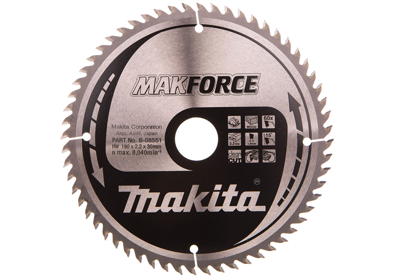 Disque MAKFORCE CSXF19060G 190x30mm Z60 Makita B-08551