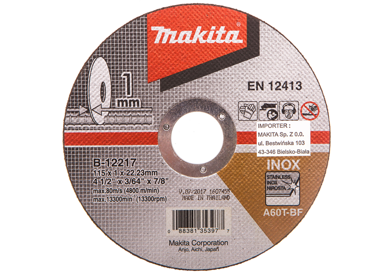 Disque de coupe extra fine 115x1x22mm Makita B-12217