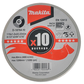 Disque à tronçonner 115x22,23x1,2mm , 10pcs Makita D-18764-10
