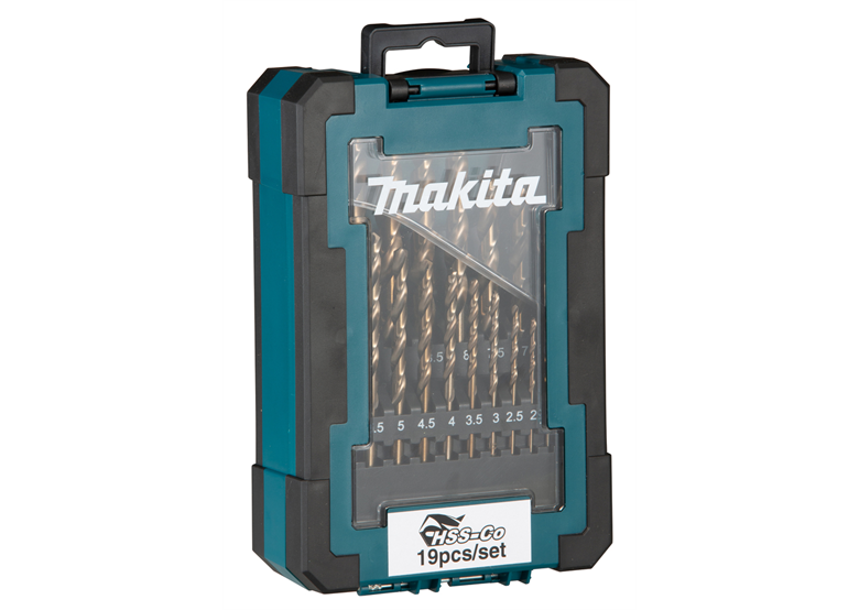 Forets à métaux HSS-Co (alliage cobalt), DIN 338, set ProBox de 19 pièces Makita D-67561