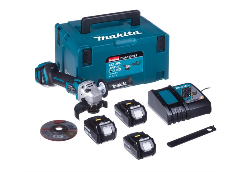 Meuleuse d'angle. Makita DGA513RT3J 3x5.0Ah MAKPAC 3