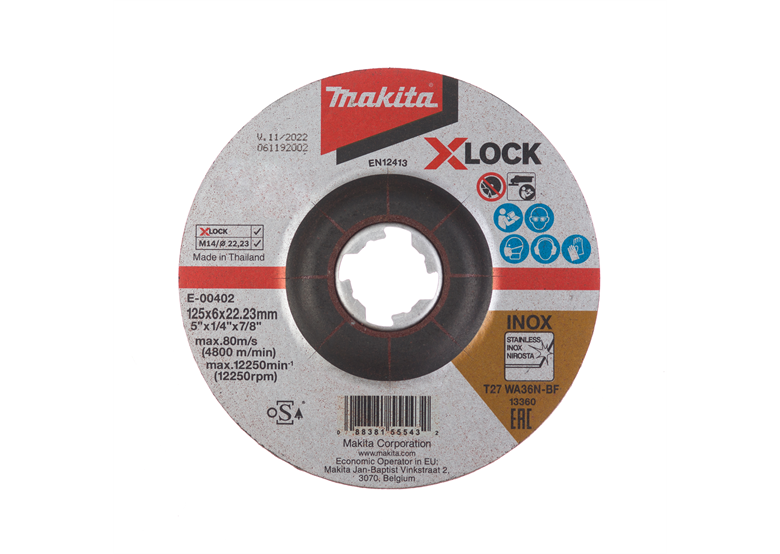 Disque à meuler 125mm X-Lock WA36N Makita E-00402