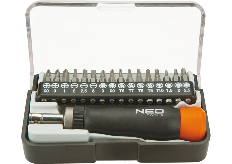 Bouts de tournevis avec manche 17 pièces Neo 04-228