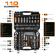 Coffret clés dynanométriques 1/4" et 1/2", 110pcs. Neo 10-066