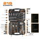 Coffret de clés à douilles 1/2", 3/8", 1/4", 219 pcs, CRV Neo 10-076