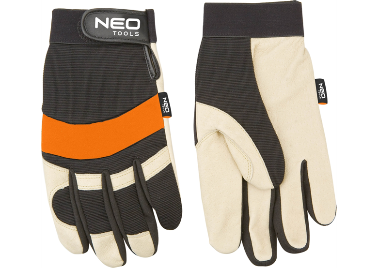 Gants de travail, cuir porc, néoprène, 10 " Neo 97-606