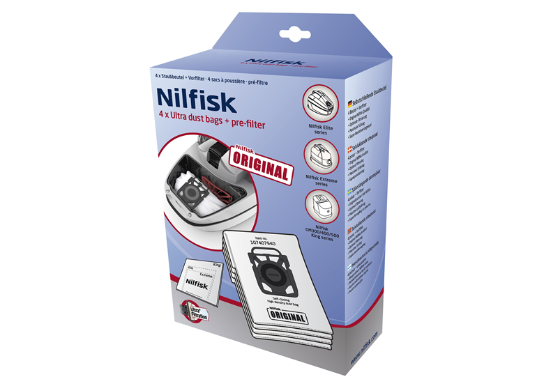 Sacs d'aspirateur (4 pcs.) Nilfisk 107407940