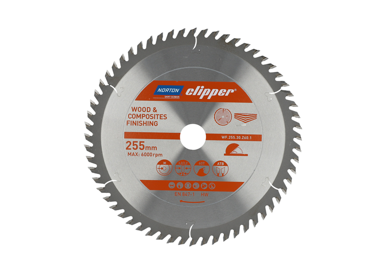 Lame pour scie widia 255x30mm Norton WF.255.30.Z60.1