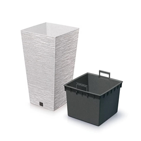 Pot de fleurs FURU SQUARE ECO WOOD 35 l blanc Prosperplast DFSH300W-S449W