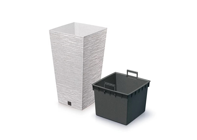 Pot de fleurs FURU SQUARE ECO WOOD 35 l blanc Prosperplast DFSH300W-S449W