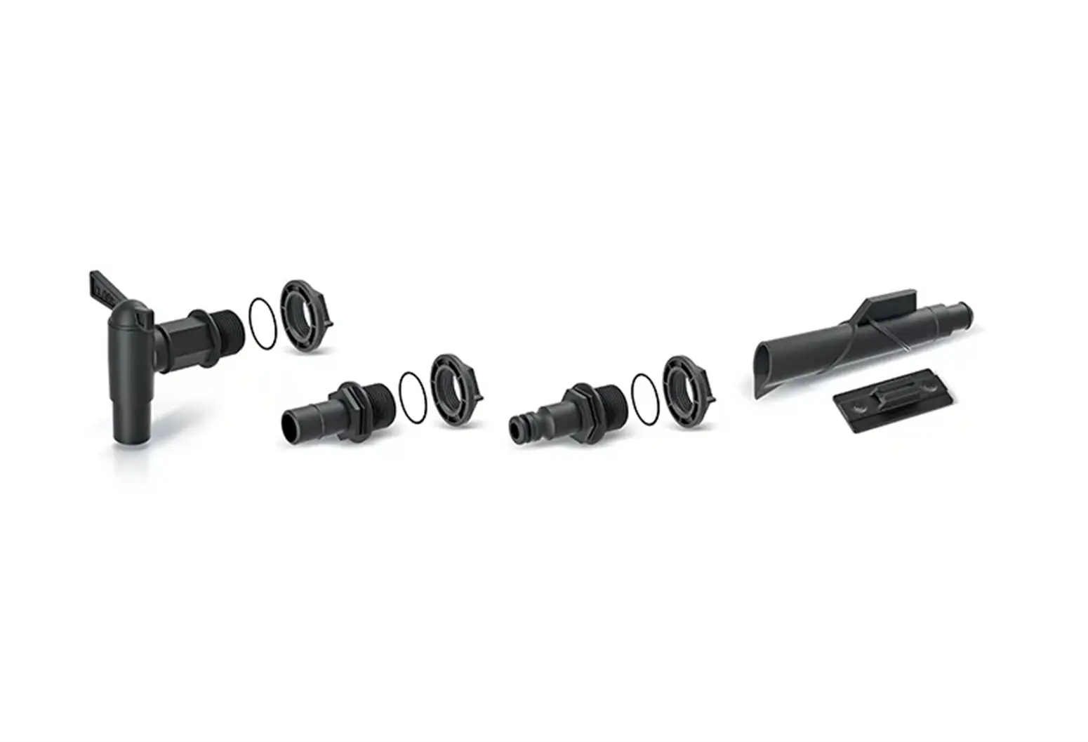 Jeu de raccords pour récupérateur d'eau de pluie Prosperplast Icanset4