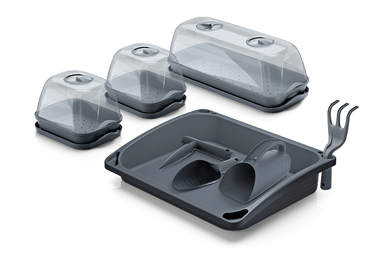 Mini serre d'intérieur - RESPANA TABLE TOP SEED STARTER SET - anthracyte Prosperplast INST01-S433