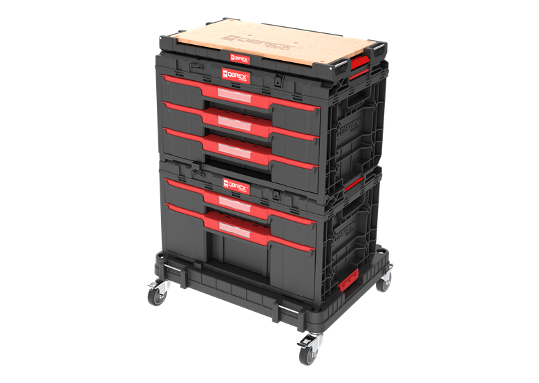 Ensemble de caisses à outils avec tiroirs sur plateforme de transport Qbrick System ONE 2.0 WORKSHOP DRAWERS SET nr 4