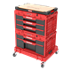 Ensemble de caisses à outils avec tiroirs sur plateforme de transport Qbrick System ONE 2.0 WORKSHOP DRAWERS SET nr 5 RED Ultra HD Custom
