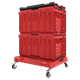 Ensemble de caisses à outils avec tiroirs sur plateforme de transport Qbrick System ONE 2.0 WORKSHOP DRAWERS SET nr 5 RED Ultra HD Custom