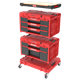 Ensemble de caisses à outils avec tiroirs sur plateforme de transport Qbrick System ONE 2.0 WORKSHOP DRAWERS SET nr 5 RED Ultra HD Custom