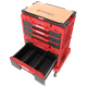 Ensemble de caisses à outils avec tiroirs sur plateforme de transport Qbrick System ONE 2.0 WORKSHOP DRAWERS SET nr 5 RED Ultra HD Custom