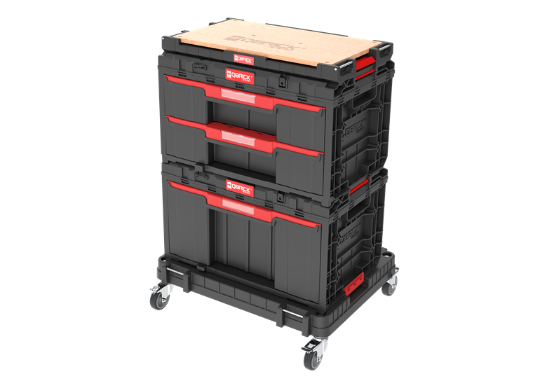 Ensemble de caisses à outils avec tiroirs sur plateforme de transport Qbrick System ONE 2.0 WORKSHOP DRAWERS SET nr 6