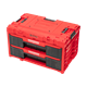 Ensemble de caisses à outils avec tiroirs sur plateforme de transport Qbrick System ONE 2.0 WORKSHOP DRAWERS SET nr 7 RED Ultra HD Custom