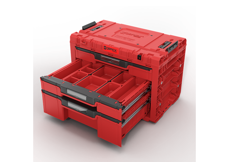 Caisse à outils avec tiroirs Qbrick System PRIME DRAWER 3 TOOLBOX EXPERT RED Ultra HD Custom