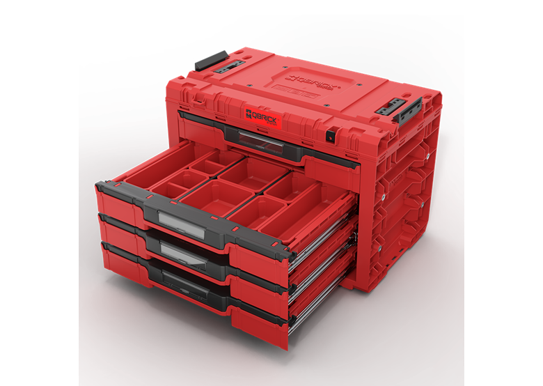 Caisse à outils avec tiroirs Qbrick System PRIME DRAWER 4 TOOLBOX EXPERT RED Ultra HD Custom