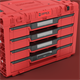 Caisse à outils avec tiroirs Qbrick System PRIME DRAWER 4 TOOLBOX EXPERT RED Ultra HD Custom