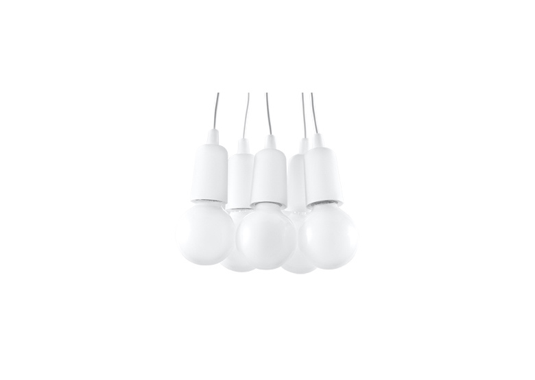 Suspension DIEGO 5 blanc Sollux Lighting Nickel