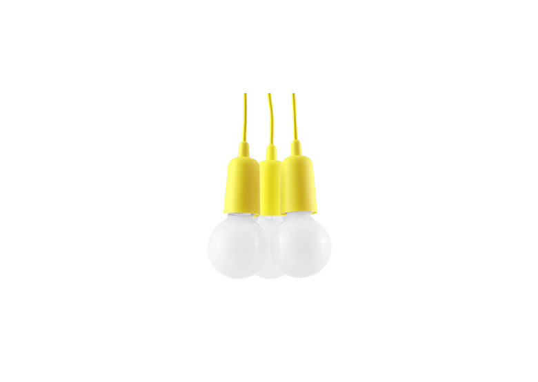 Suspension DIEGO 3 jaune Sollux Lighting Nickel