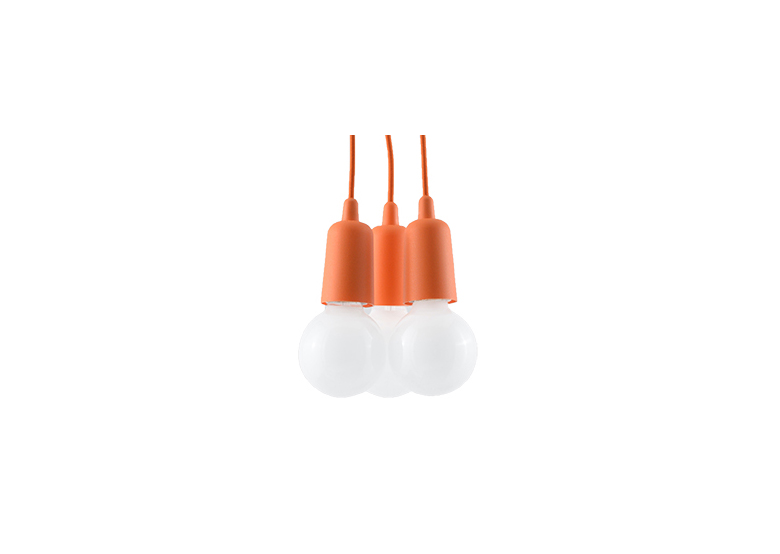 Suspension DIEGO 3 orange Sollux Lighting Nickel