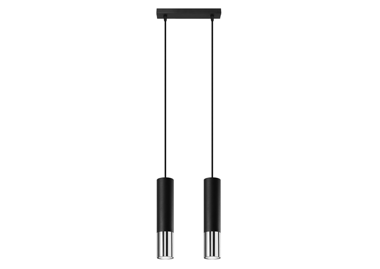 Suspension LOOPEZ 2 noir/chrome Sollux Lighting Ocean Green