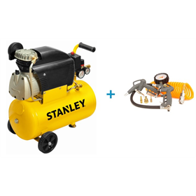 Compresseur à huile 24 l + ensemble d'accessoires pneumatiques 6pcs. Stanley FCCC404STN005-ECO