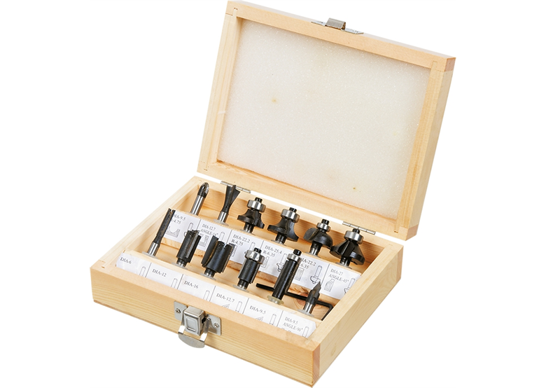 Coffret fraises en carbure, tige 6mm, 12pcs. Verto 60H008