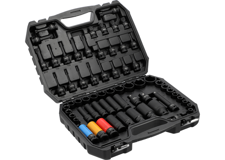 Jeu de douilles à choc et de clés hexagonales 1/2", 64 pièces Yato YT-10260