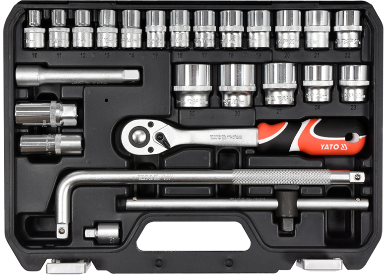 Coffret de clés à douilles 1/2", 25pcs Yato YT-38741