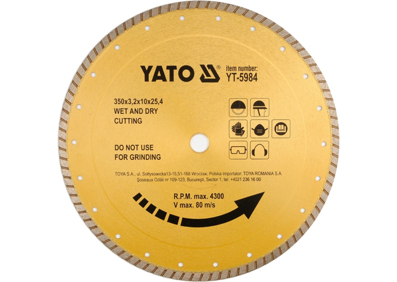 Disque diamant 300mm Yato YT-5983